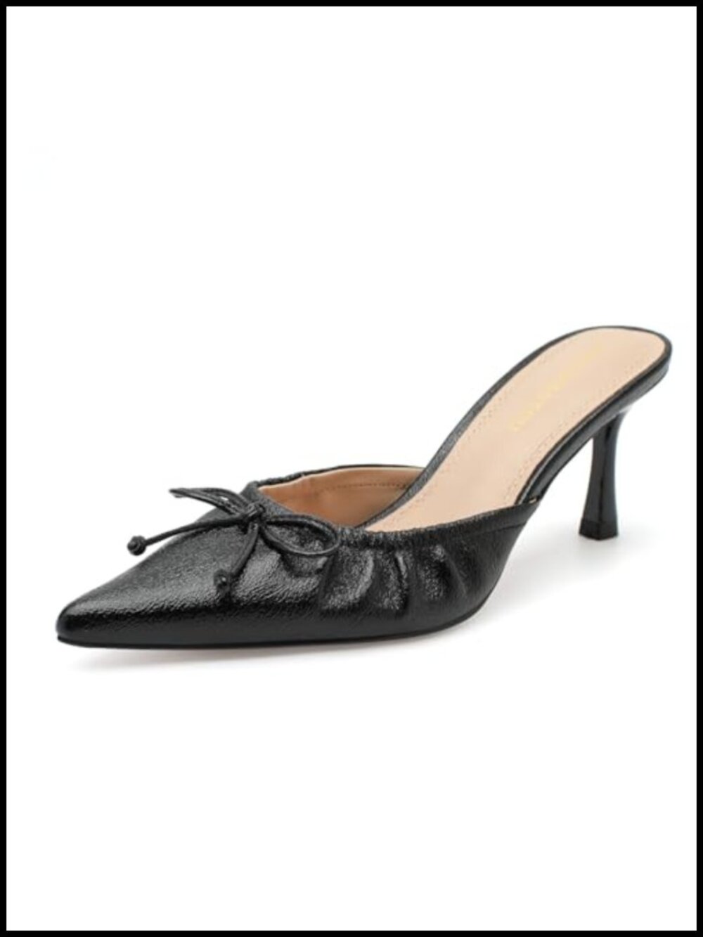 Women's Bow Mule Heels Pointed Toe Kitten Heel Slip On Pumps